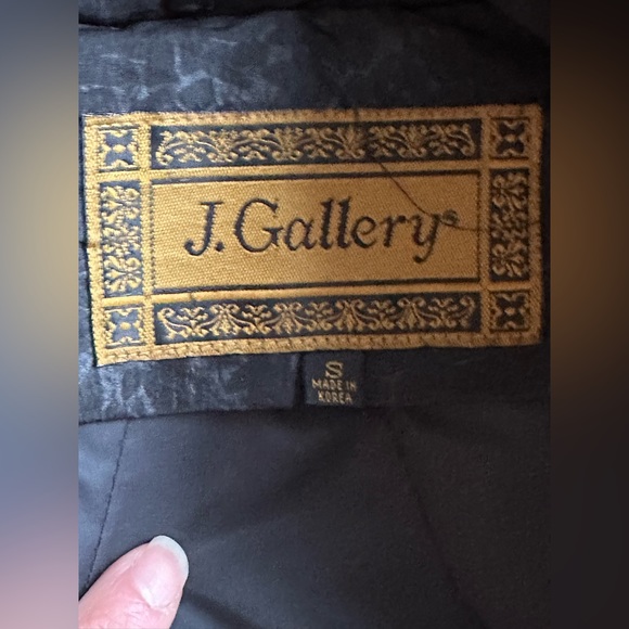 J. Gallery Black Vintage Long Puffer Coat W Duck Down. Has Zipper & Buttons SZ S - Picture 9 of 16